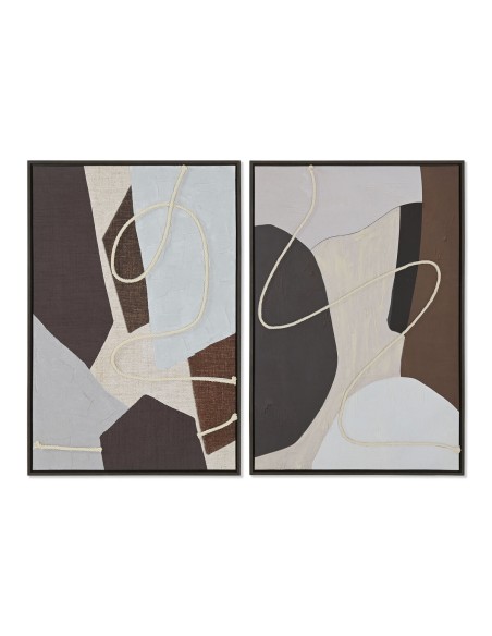 Cadre Home ESPRIT Marron Beige Abstrait Urbaine 63 x 4,5 x 93 cm (2 Unités)