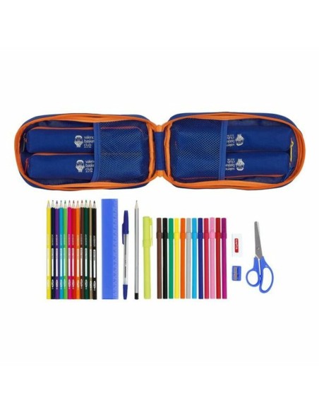 Plumier sac à dos Valencia Basket M747 Bleu Orange 12 x 23 x 5 cm (33 Pièces)
