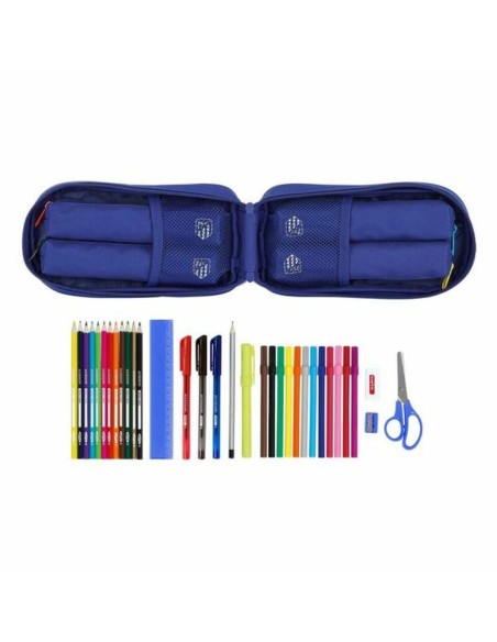 Plumier sac à dos Atlético Madrid In blue Blue marine 12 x 23 x 5 cm (33 Pièces)