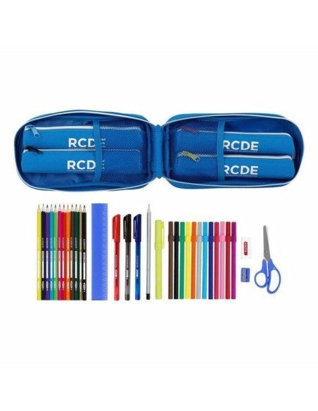 Plumier sac à dos RCD Espanyol Bleu Blanc 12 x 23 x 5 cm (33 Pièces)