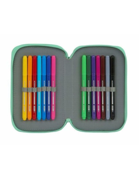 Plumier double BlackFit8 M854 Turquoise 12.5 x 19.5 x 4 cm (28 Pièces)