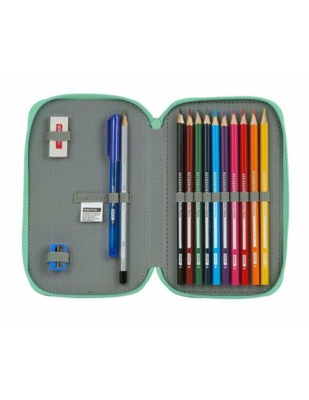 Plumier double BlackFit8 M854 Turquoise 12.5 x 19.5 x 4 cm (28 Pièces)