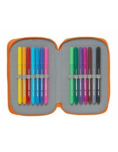 Plumier double Valencia Basket M854 Bleu Orange 12.5 x 19.5 x 4 cm (28 Pièces) 2