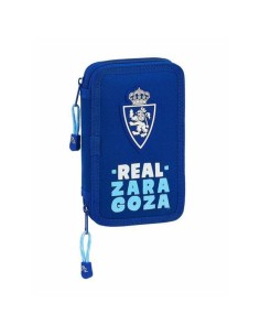 Plumier double Real Zaragoza Bleu 12.5 x 19.5 x 4 cm (28 Pièces)