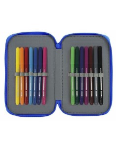 Plumier double Real Zaragoza Bleu 12.5 x 19.5 x 4 cm (28 Pièces) 2