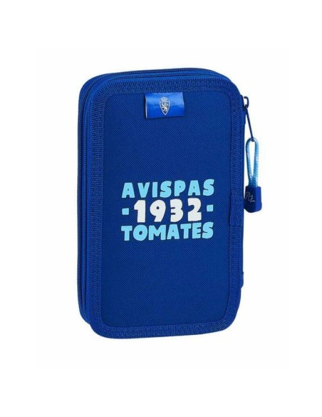 Plumier double Real Zaragoza Bleu 12.5 x 19.5 x 4 cm (28 Pièces)