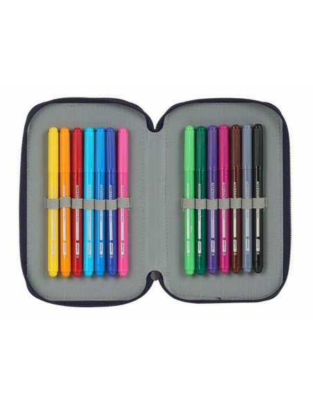 Plumier double RFEF M854 Rouge 12.5 x 19.5 x 4 cm (28 Pièces)