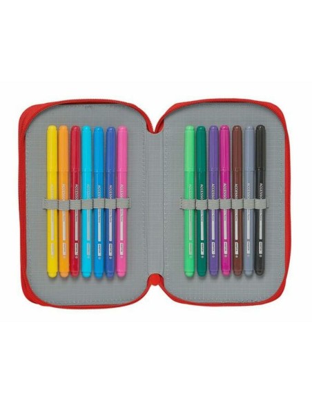 Plumier double Sevilla Fútbol Club M854 Rouge 12.5 x 19.5 x 4 cm (28 Pièces)