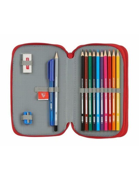 Plumier double Sevilla Fútbol Club M854 Rouge 12.5 x 19.5 x 4 cm (28 Pièces)