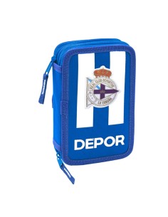 Plumier double R. C. Deportivo de La Coruña Bleu Blanc 12.5 x 19.5 x 4 cm