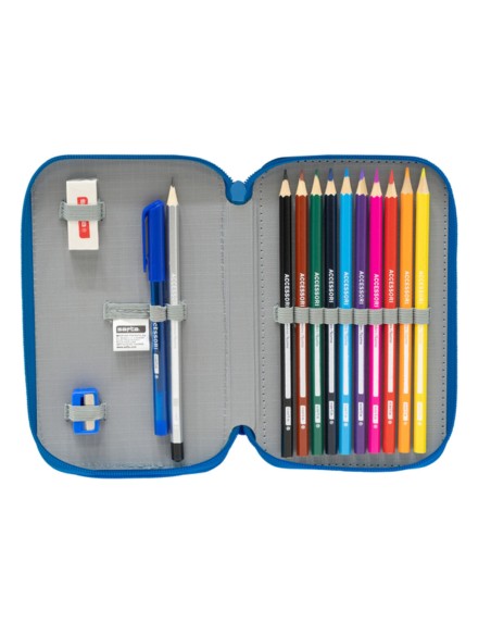 Plumier double R. C. Deportivo de La Coruña Bleu Blanc 12.5 x 19.5 x 4 cm