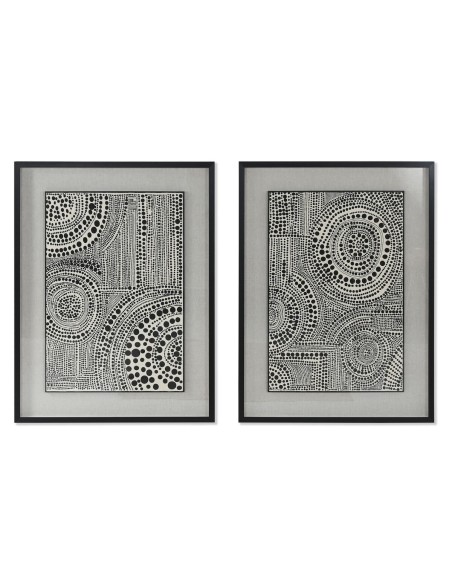 Cadre Home ESPRIT Noir Rouge Moderne 75 x 4 x 100 cm (2 Unités)