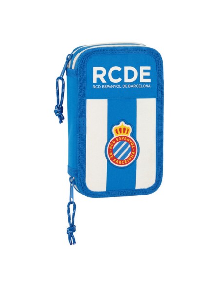 Plumier double RCD Espanyol Bleu Blanc 12.5 x 19.5 x 4 cm (28 Pièces)
