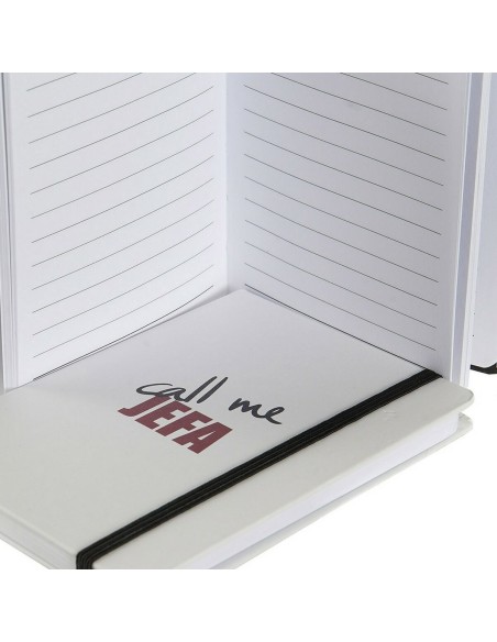 Carnet DKD Home Decor Blanc Noir Rouge (2 pcs) (10.5 x 1.5 x 14.5 cm)
