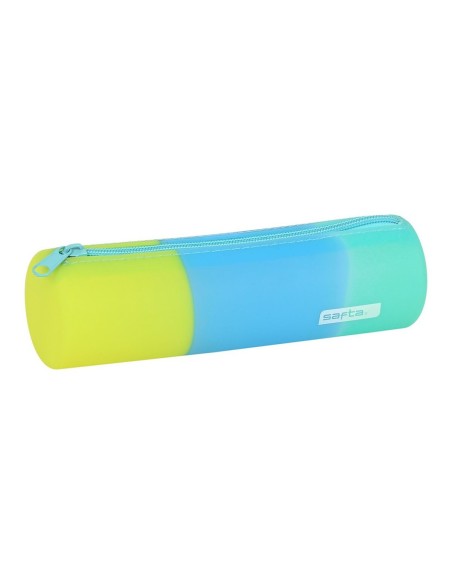 Trousse d'écolier cylindrique Safta Bleu Vert Jaune (20 x 5 x 5 cm)