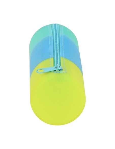 Trousse d'écolier cylindrique Safta Bleu Vert Jaune (20 x 5 x 5 cm)