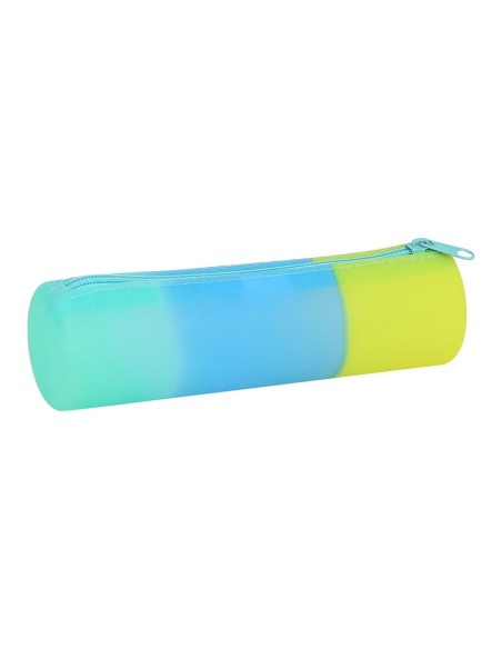 Trousse d'écolier cylindrique Safta Bleu Vert Jaune (20 x 5 x 5 cm)