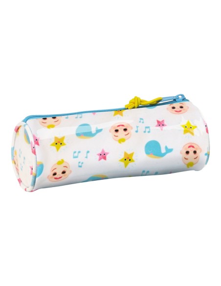 Trousse d'écolier cylindrique CoComelon Blanc Multicouleur (20 x 7 x 7 cm)