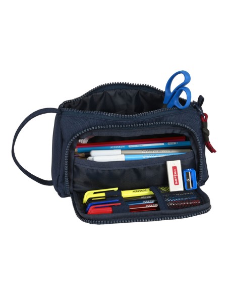Trousse d'écolier F.C. Barcelona Corporativa Bleu Bordeaux 20 x 11 x 8.5 cm (32 Pièces)