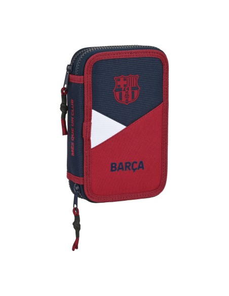 Plumier double F.C. Barcelona Corporativa Bleu Bordeaux 12.5 x 19.5 x 4 cm (28 Pièces)