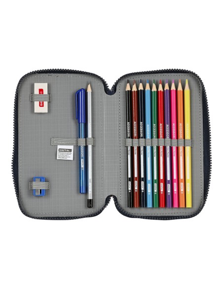 Plumier double F.C. Barcelona Corporativa Bleu Bordeaux 12.5 x 19.5 x 4 cm (28 Pièces)