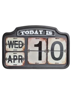 Calendrier DKD Home Decor Métal 42 x 3,5 x 27 cm Noir Blanc