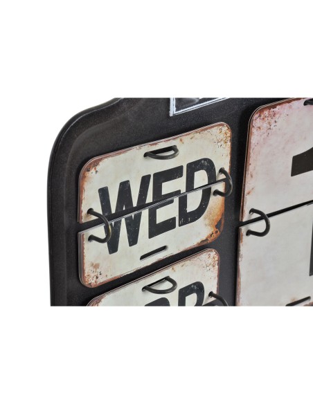 Calendrier DKD Home Decor Métal 42 x 3,5 x 27 cm Noir Blanc