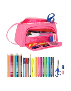 Trousse Scolaire avec Accessoires BlackFit8 Glow up Rose (32 Pièces) 2
