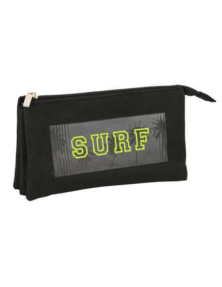 Trousse Fourre-Tout Triple Safta Surf Noir (22 x 12 x 3 cm)