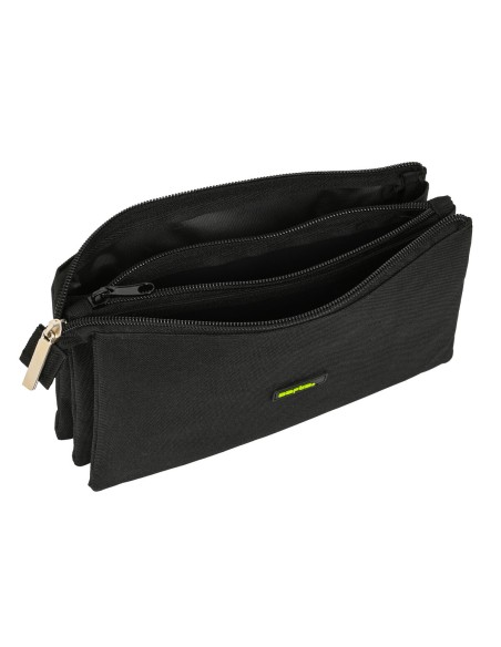 Trousse Fourre-Tout Triple Safta Surf Noir (22 x 12 x 3 cm)