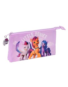 Trousse Fourre-Tout Triple My Little Pony Lila (22 x 12 x 3 cm)