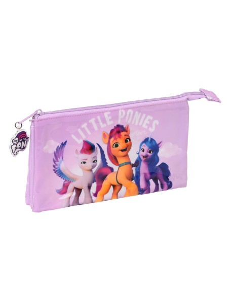 Trousse Fourre-Tout Triple My Little Pony Lila (22 x 12 x 3 cm)
