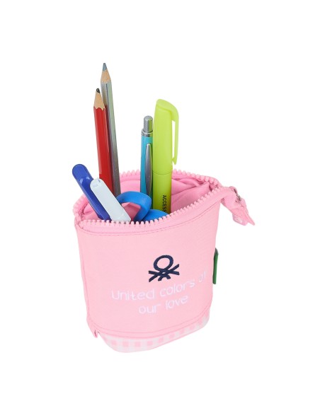 Trousse Gobelet Benetton Vichy Rose (8 x 19 x 6 cm)
