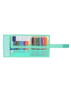 Trousse Scolaire avec Accessoires Glow Lab Pepa Enveloppante Vert (27 Pièces) 2