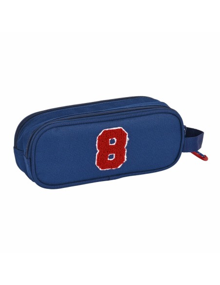Trousse Fourre-Tout Double Safta University Rouge Blue marine (21 x 8 x 6 cm)