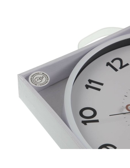 Horloge Murale Versa Blanc Plastique 4 x 30 x 30 cm