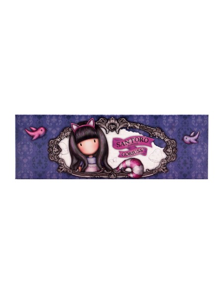 Fourre-tout Gorjuss Cheshire cat Caisse Violet (20.2 x 4 x 7 cm)