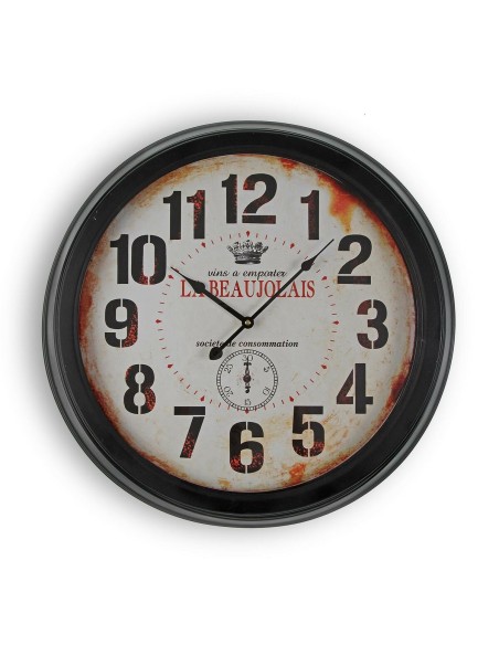 Horloge Murale Versa Beaujolais Métal 4 x 58 x 58 cm