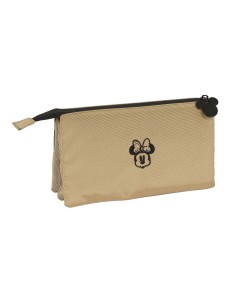 Trousse Fourre-Tout Triple Minnie Mouse Premium Beige (22 x 12 x 3 cm)