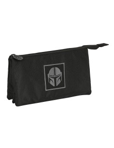 Trousse Fourre-Tout Triple The Mandalorian Noir (22 x 12 x 3 cm)
