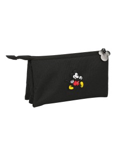 Trousse Fourre-Tout Triple Mickey Mouse Clubhouse Premium Noir 22 x 12 x 3 cm