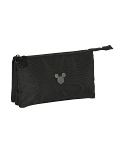 Trousse Fourre-Tout Triple Mickey Mouse Clubhouse Premium Noir 22 x 12 x 3 cm 2