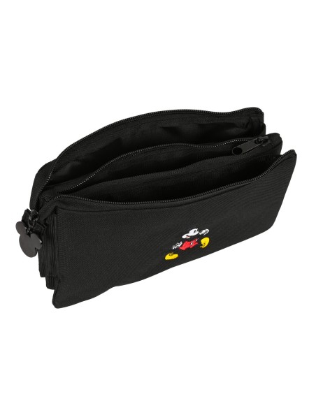 Trousse Fourre-Tout Triple Mickey Mouse Clubhouse Premium Noir 22 x 12 x 3 cm