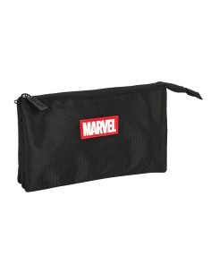 Trousse Fourre-Tout Triple Marvel Noir (22 x 12 x 3 cm)