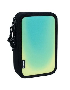 Plumier double Milan Sunset Noir Vert 34 Pièces 19,5 x 13 x 5 cm