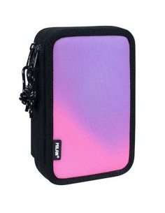 Plumier double Milan Sunset Noir Rose 34 Pièces 19,5 x 13 x 5 cm