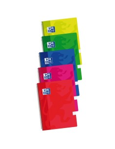 Cahier Oxford Multicouleur Din A4 80 Volets 21,5 x 31,5 cm 5 Pièces