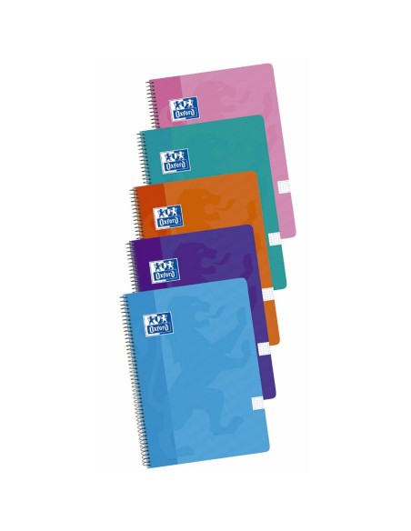 Cahier Oxford Multicouleur Din A4 80 Volets 21,5 x 31,5 cm 5 Pièces