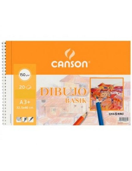 Bloc-notes Canson Basik Lisse Microperforé 150 g 20 Volets 10 Unités Spirale (32,5 x 46 cm)