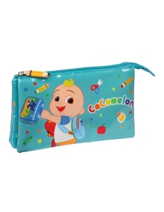 Trousse Fourre-Tout Triple CoComelon Back to class Bleu clair (22 x 12 x 3 cm)